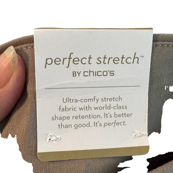 NWTs Chico’s Size 1 (8) Taupe Rayon/Nylon/Span Perfect Stretch Josie Capri Pants - Picture 8 of 14